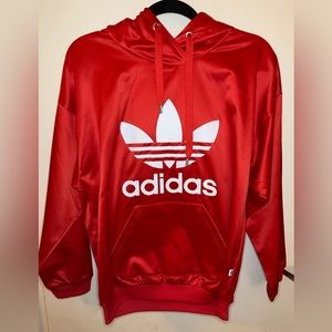 adidas pull over Red hoodie with logo. Size small